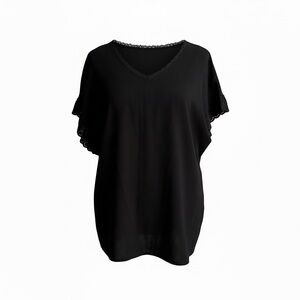 Unbranded black lace trim top